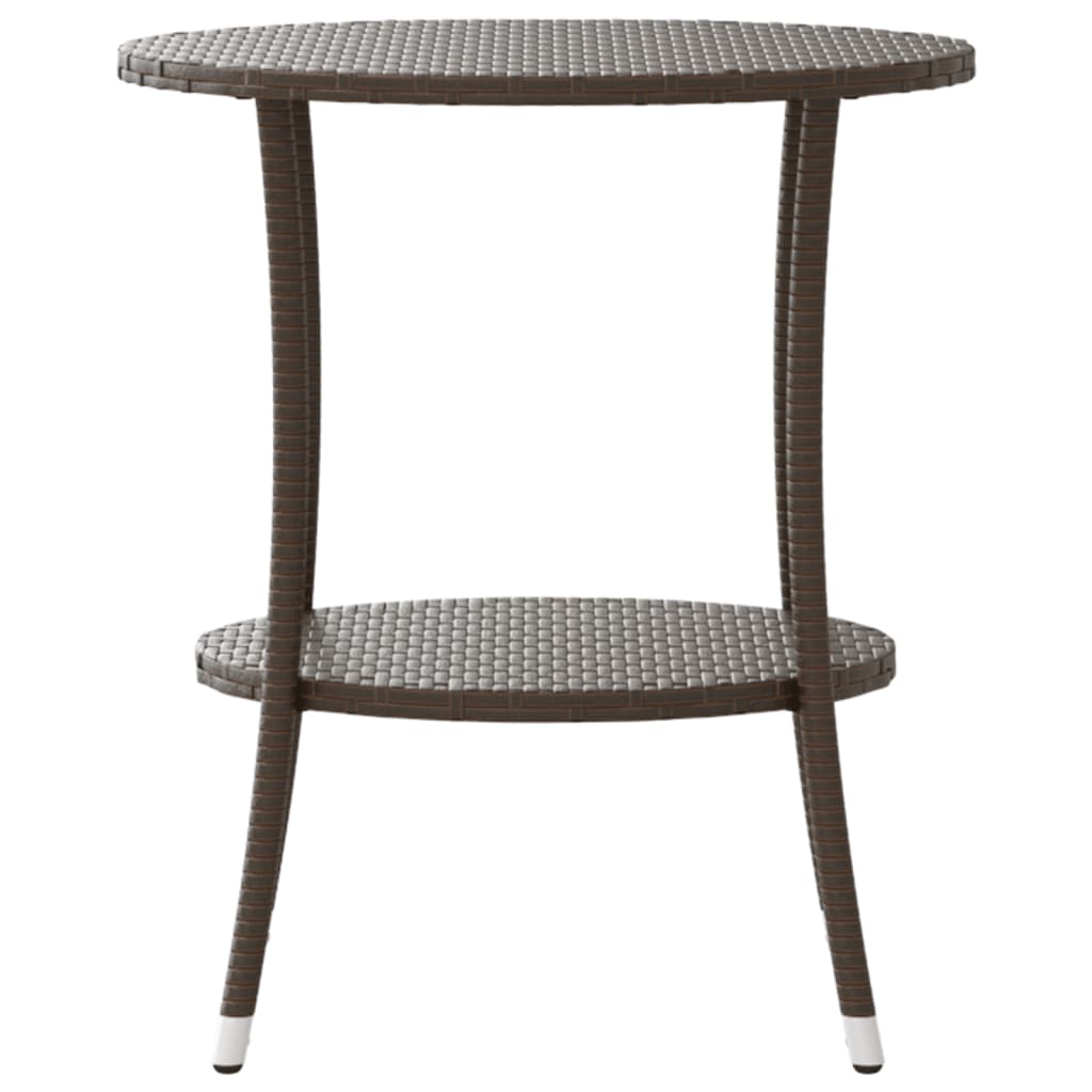 Cadeiras jardim reclináveis 2 pcs c/ mesa vime PE castanho - Image 6