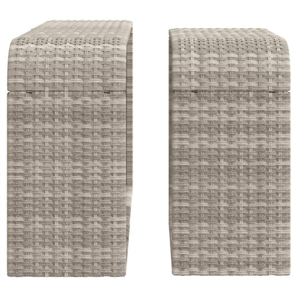 Prateleiras de arrumação 2 pcs vime PE cinzento-claro - Image 4