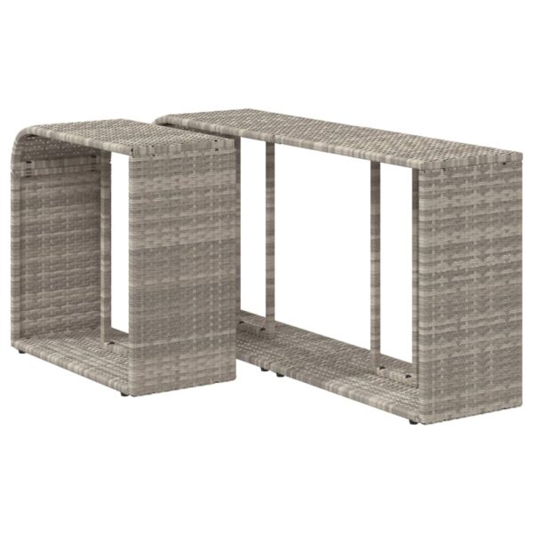 Prateleiras de arrumação 2 pcs vime PE cinzento-claro - Image 6