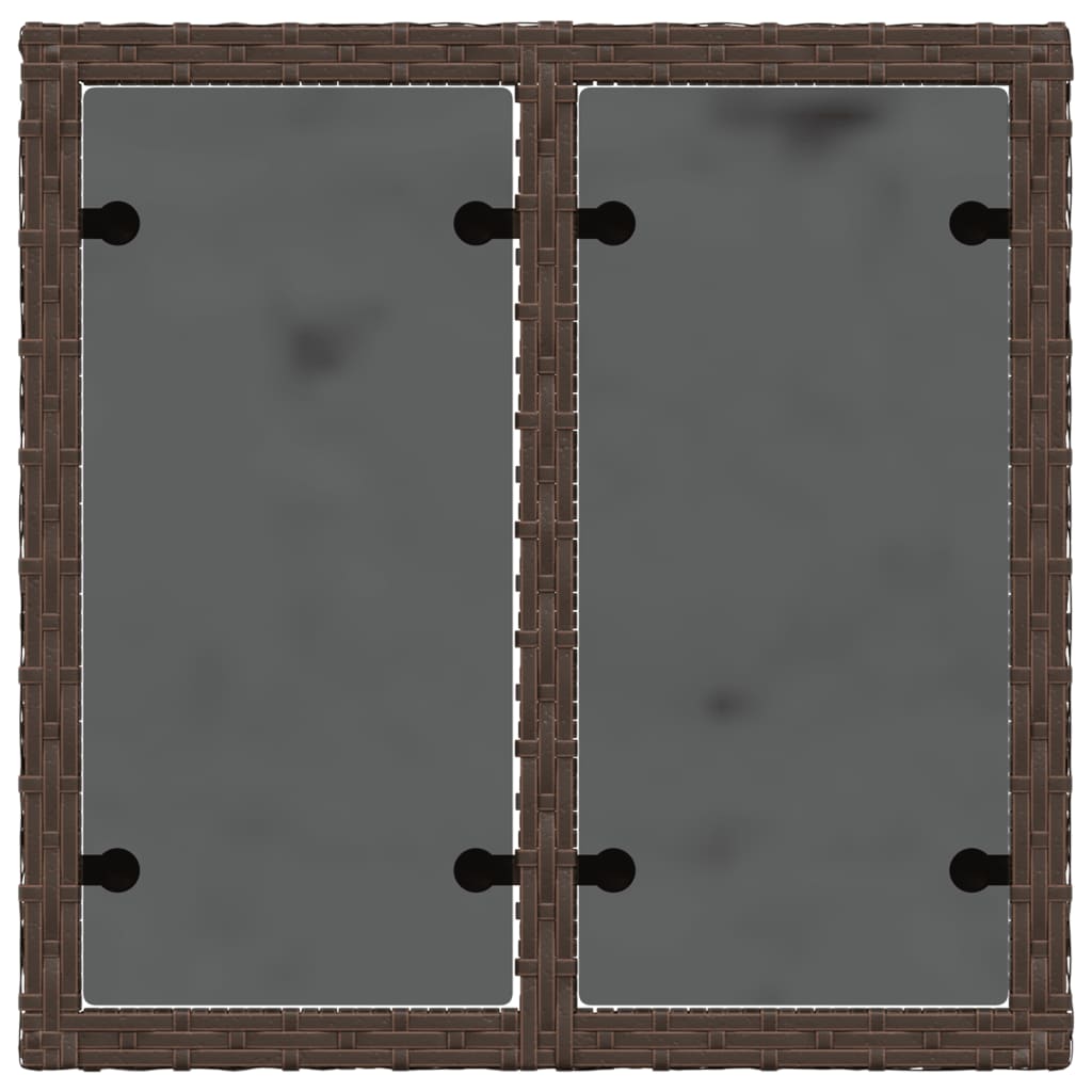 Mesa de jardim com tampo de vidro 55x55x37 cm vime PE castanho - Image 6