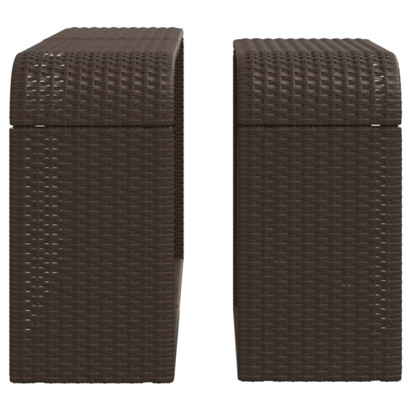 Prateleiras de arrumação 2 pcs vime PE castanho - Image 4