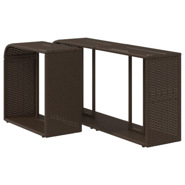 Prateleiras de arrumação 2 pcs vime PE castanho - Image 6