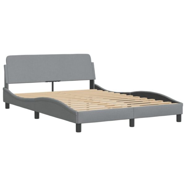 Cama com colchão 120x200 cm tecido cinza-claro - Image 3