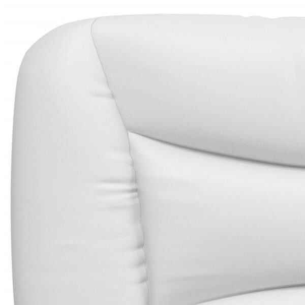 Cama com colchão 140x190 cm couro artificial branco - Image 5
