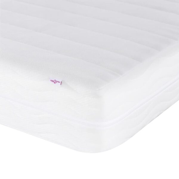 Cama com colchão 140x190 cm couro artificial branco - Image 8