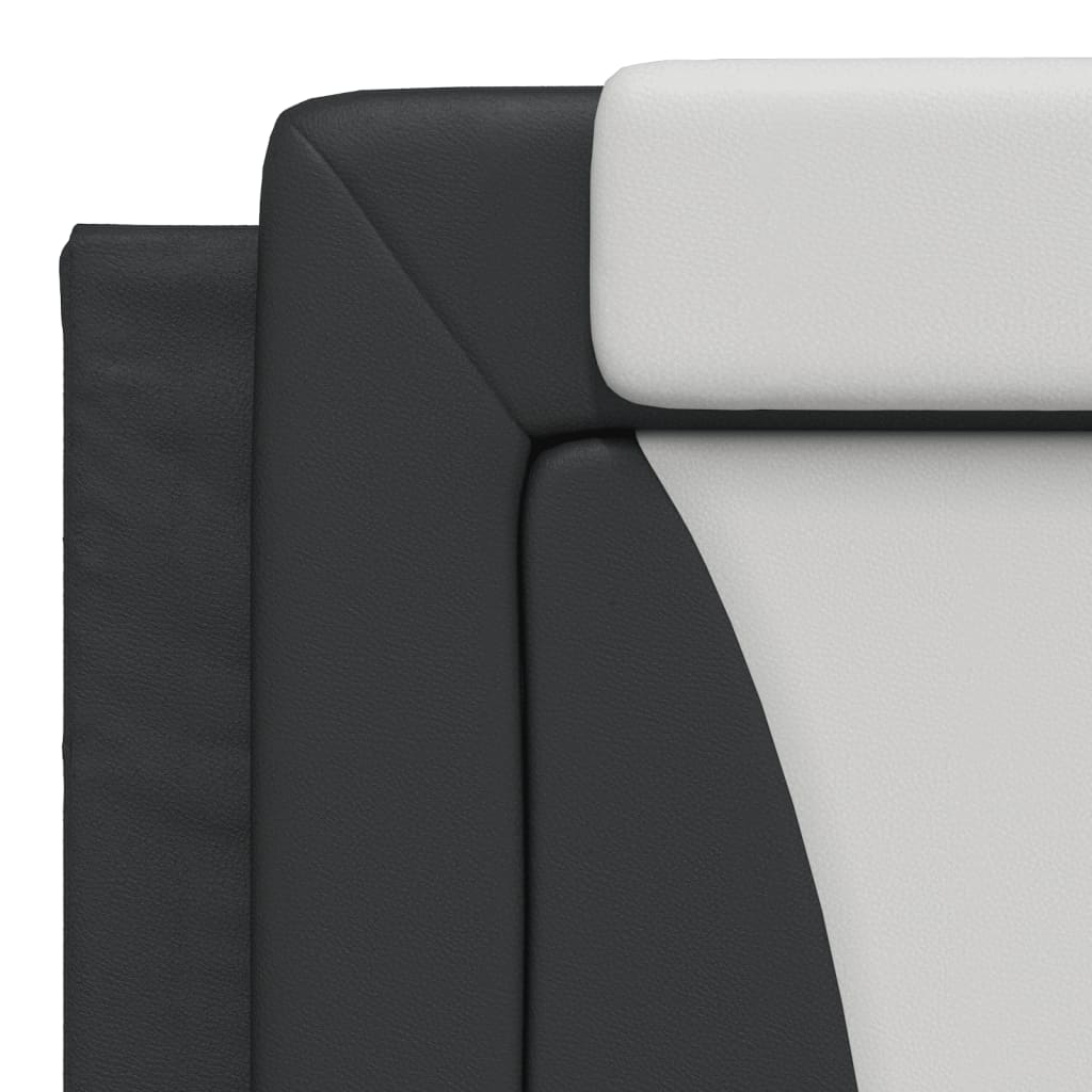 Cama com colchão 180x200 cm couro artificial preto e branco - Image 6
