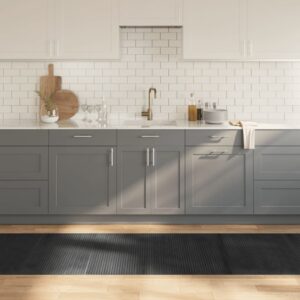 Tapete retangular 80x400 cm bambu cinzento