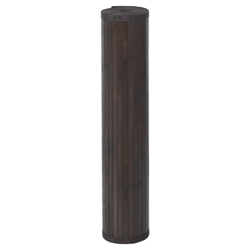 Tapete retangular 100x200 cm bambu castanho-escuro - Image 2