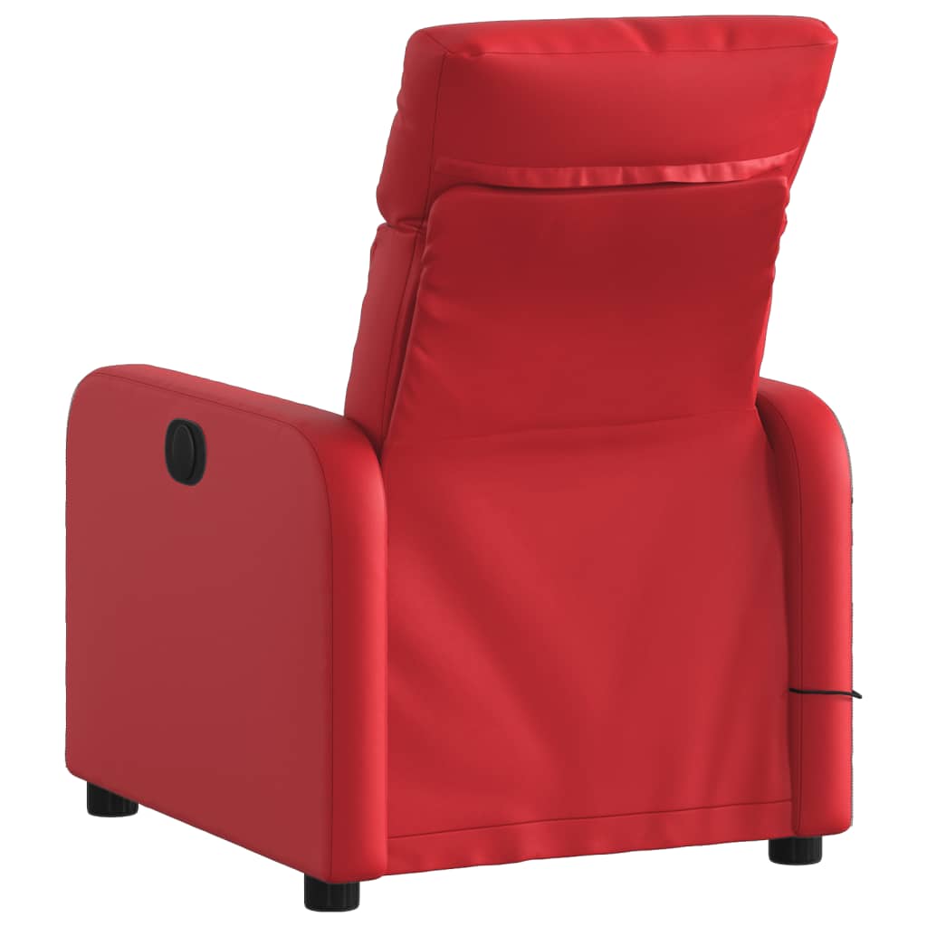 Poltrona de massagens reclinável couro artificial vermelho - Image 3