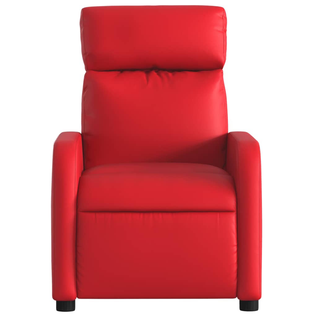 Poltrona de massagens reclinável couro artificial vermelho - Image 6