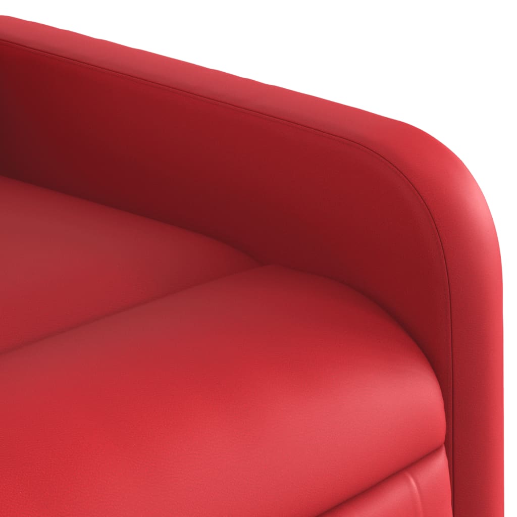 Poltrona de massagens reclinável couro artificial vermelho - Image 8