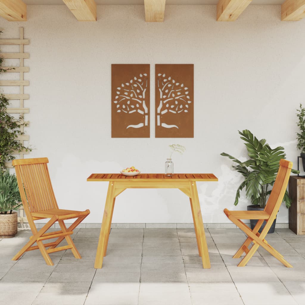 Mesa de jantar p/ jardim 110x56x75 cm madeira de acácia maciça - Image 2