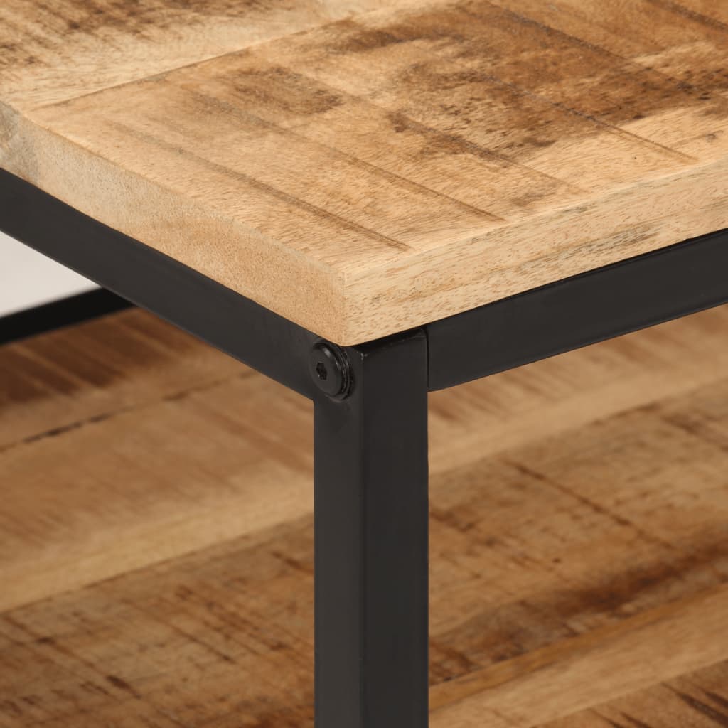 Mesa de centro 45x45x35 cm madeira de mangueira áspera maciça - Image 4