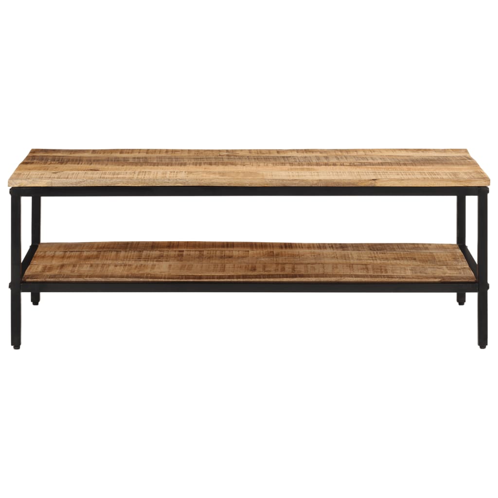 Mesa de centro 100x50x35 cm madeira de mangueira áspera maciça - Image 2