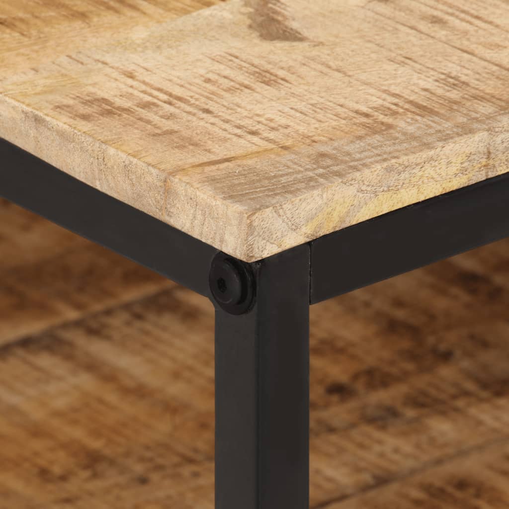 Mesa de centro 100x50x35 cm madeira de mangueira áspera maciça - Image 4