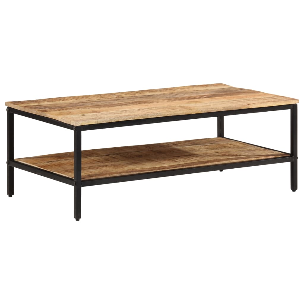 Mesa de centro 100x50x35 cm madeira de mangueira áspera maciça - Image 10
