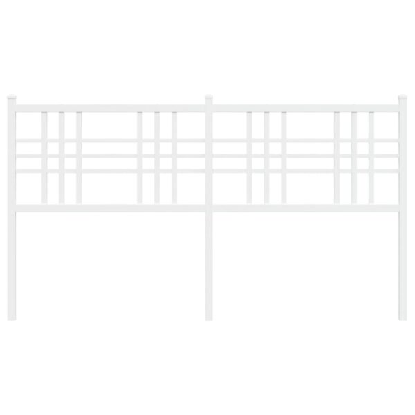 Cabeceira de cama 160 cm metal branco - Image 3