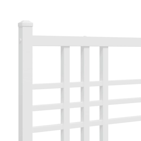 Cabeceira de cama 160 cm metal branco - Image 4