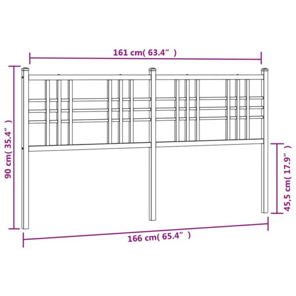 Cabeceira de cama 160 cm metal branco - Image 5