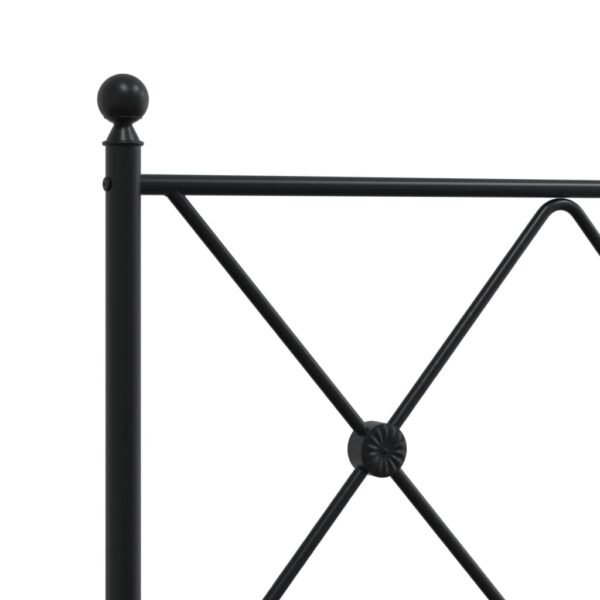 Estrutura de cama com cabeceira 80x200 cm metal preto - Image 6