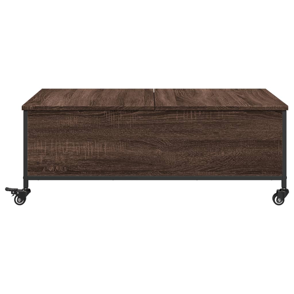 Mesa de centro com rodas derivados de madeira carvalho castanho - Image 5