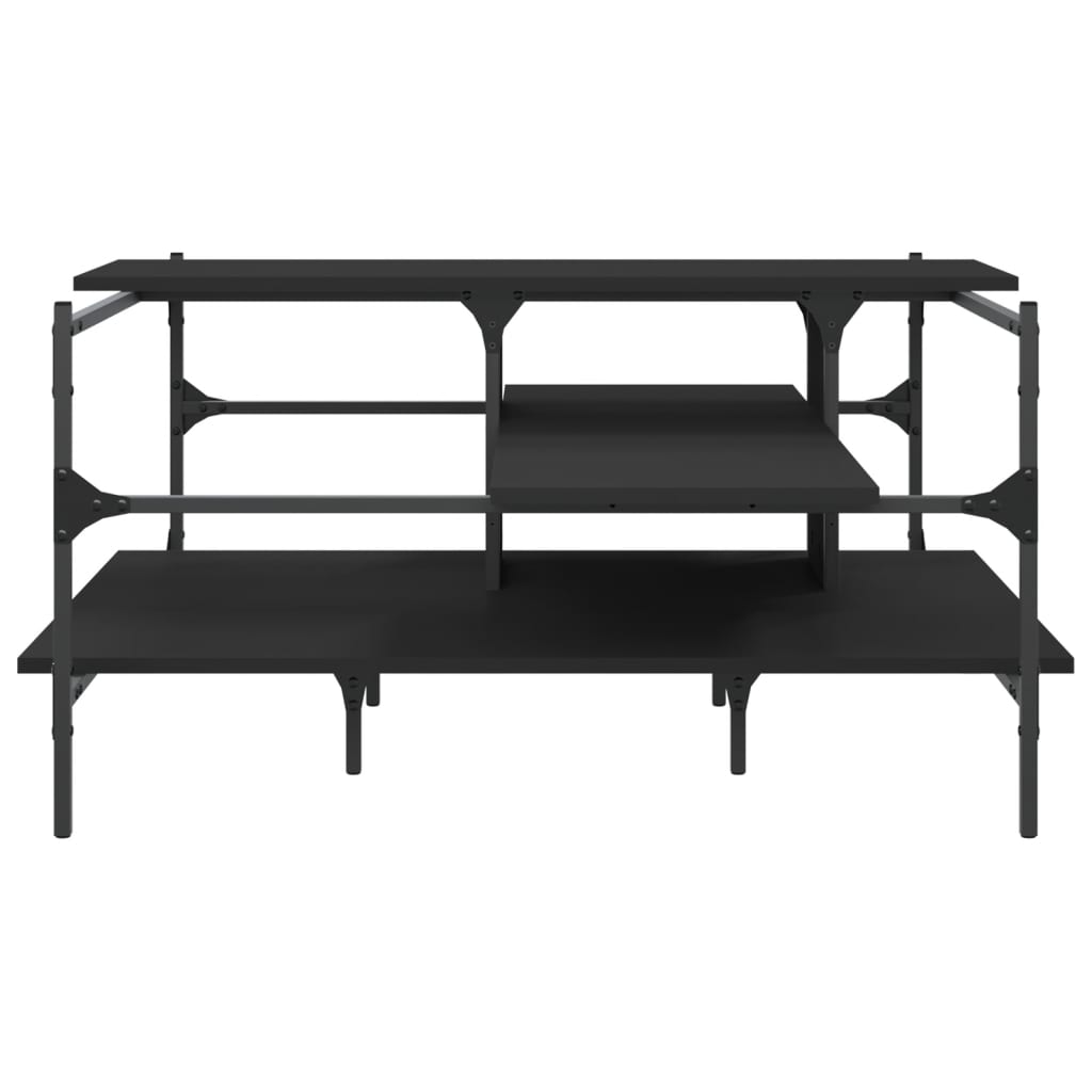 Mesa de centro 100x100x48,5 cm derivados de madeira preto - Image 4