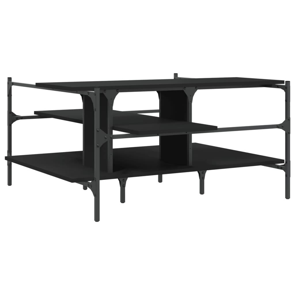 Mesa de centro 100x100x48,5 cm derivados de madeira preto - Image 6