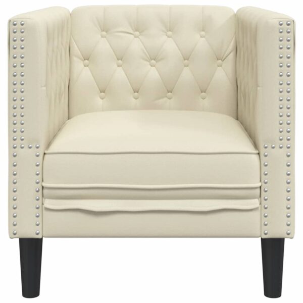 Sofá chesterfield couro artificial creme - Image 3