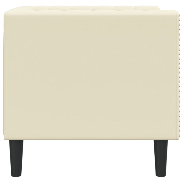 Sofá chesterfield couro artificial creme - Image 4