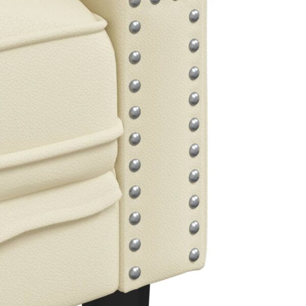 Sofá chesterfield couro artificial creme - Image 6