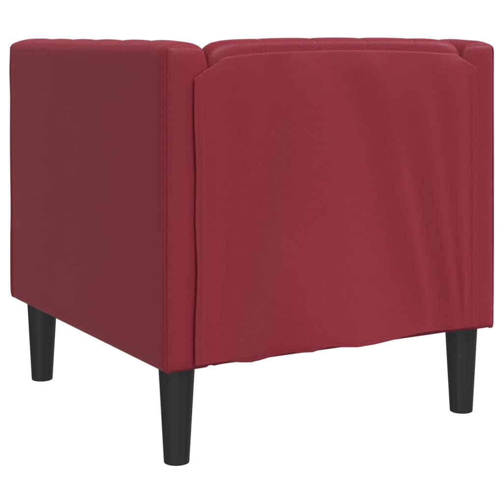 Sofá chesterfield couro artificial vermelho tinto - Image 5