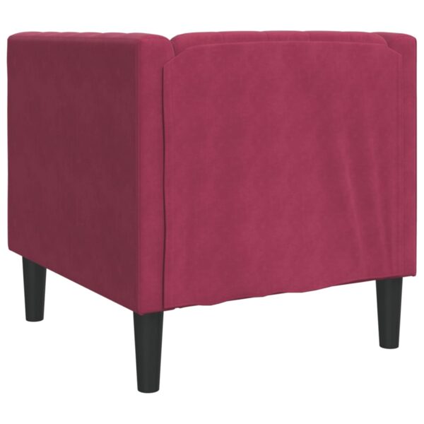 Sofá chesterfield veludo vermelho tinto - Image 5