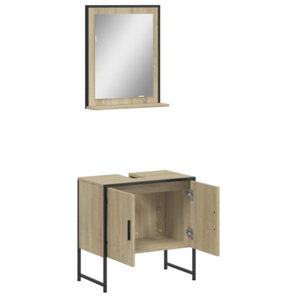 2 pcs conj. móveis casa banho derivados madeira carvalho sonoma - Image 4