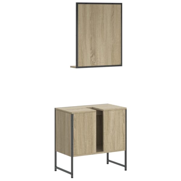 2 pcs conj. móveis casa banho derivados madeira carvalho sonoma - Image 7