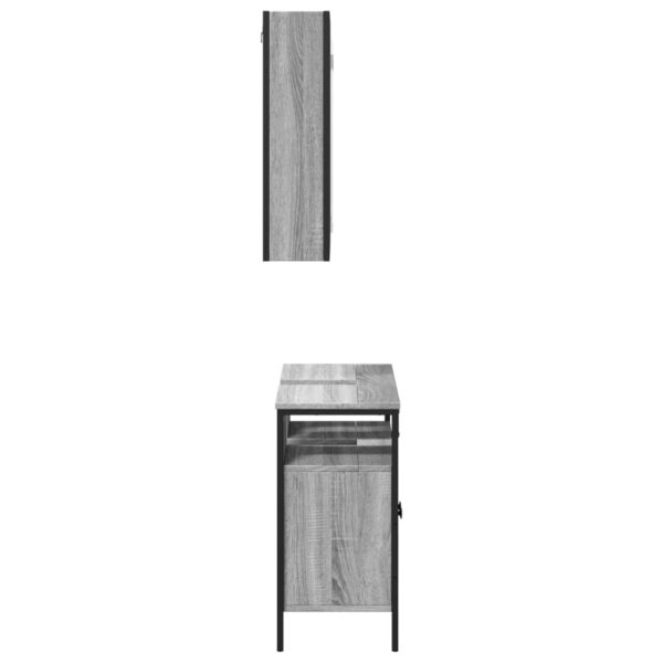 2 pcs conjunto móveis WC derivados de madeira sonoma cinza - Image 6
