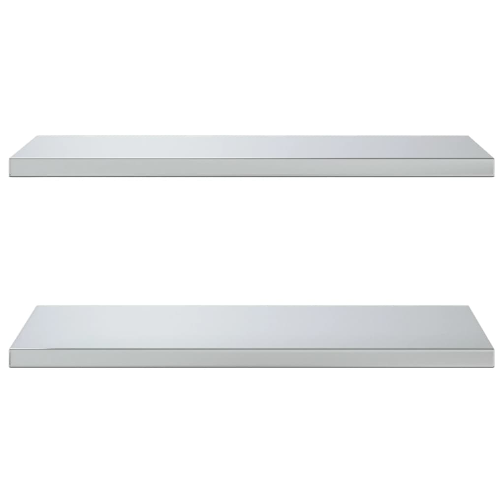 Prateleiras de parede 2 pcs 75x40x3 cm aço inoxidável prateado - Image 4