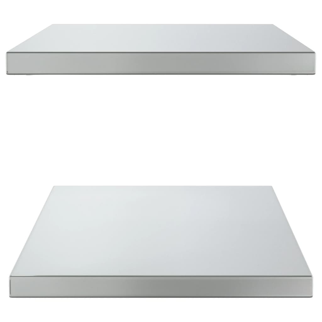 Prateleiras de parede 2 pcs 75x40x3 cm aço inoxidável prateado - Image 5