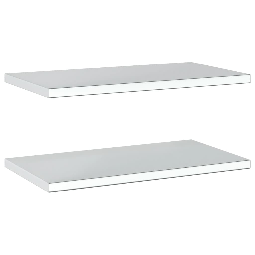 Prateleiras de parede 2 pcs 75x40x3 cm aço inoxidável prateado - Image 6