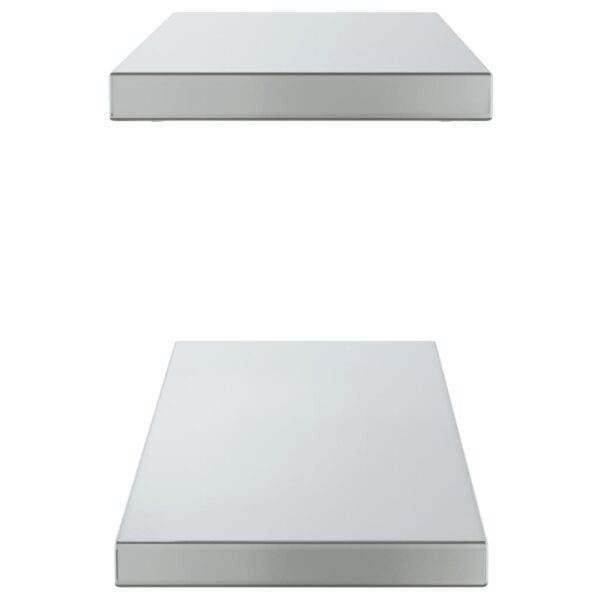 Prateleiras de parede 2 pcs 75x23,5x3cm aço inoxidável prateado - Image 5