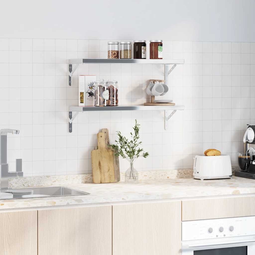 Suportes prateleira 4pcs 23,5x2,5x15,5 cm aço inoxidável prata - Image 3