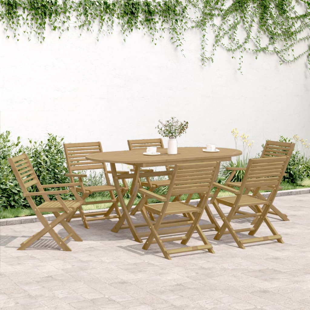Cadeiras jardim dobráveis 8 pcs 54,5x61,5x86,5 cm acácia maciça - Image 2