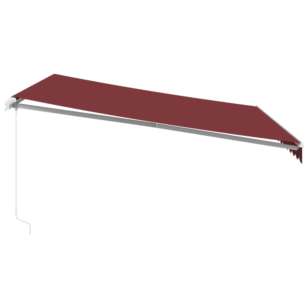 Toldo retrátil manual com luz LED 400x300 cm bordô - Image 4