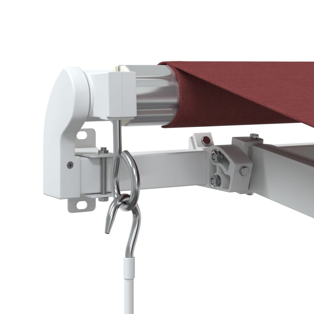Toldo retrátil manual com luz LED 400x300 cm bordô - Image 6