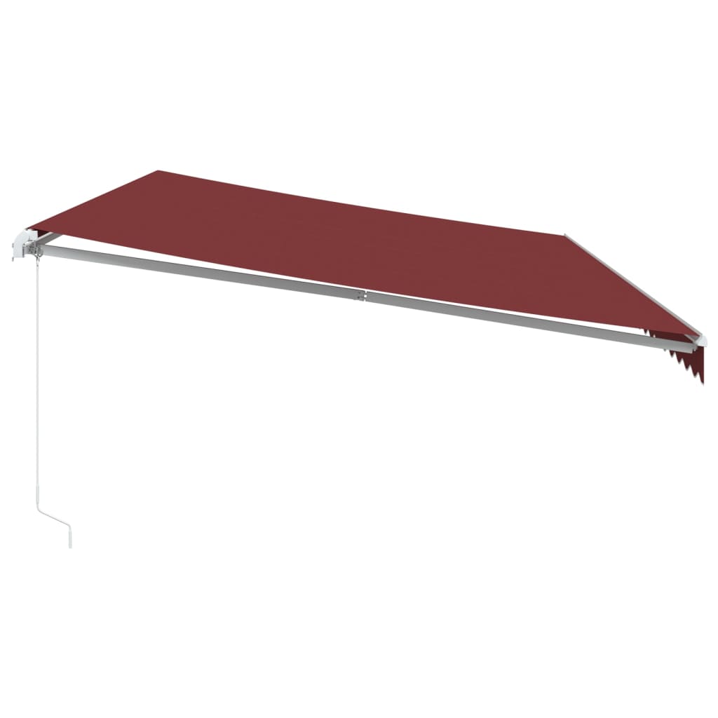 Toldo retrátil manual com luz LED 600x300 cm bordô - Image 4