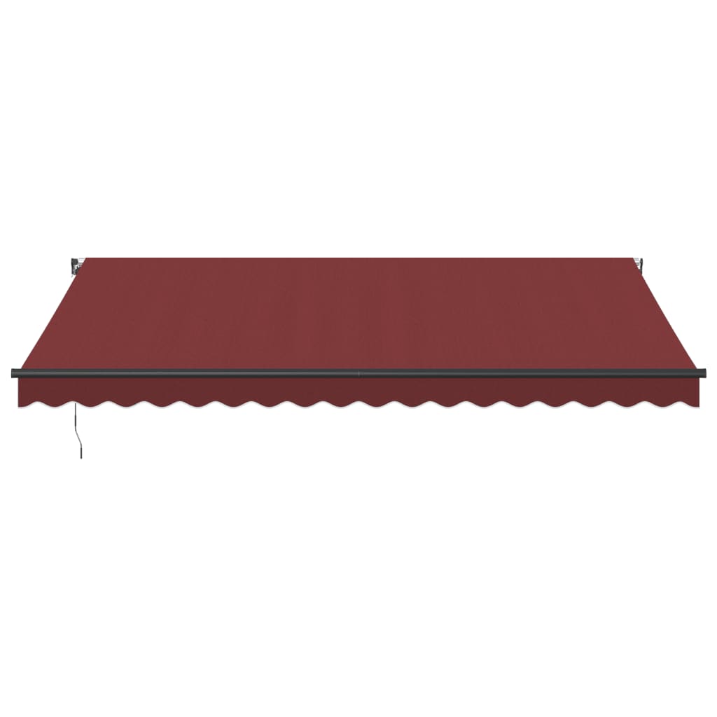 Toldo retrátil manual com luzes LED 450x300 cm bordô - Image 3