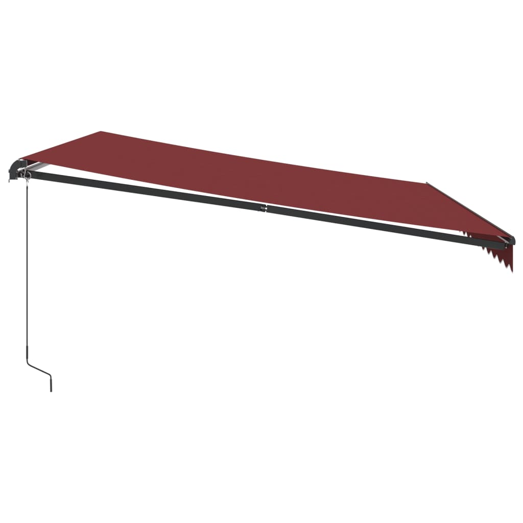 Toldo retrátil manual com luzes LED 450x300 cm bordô - Image 4