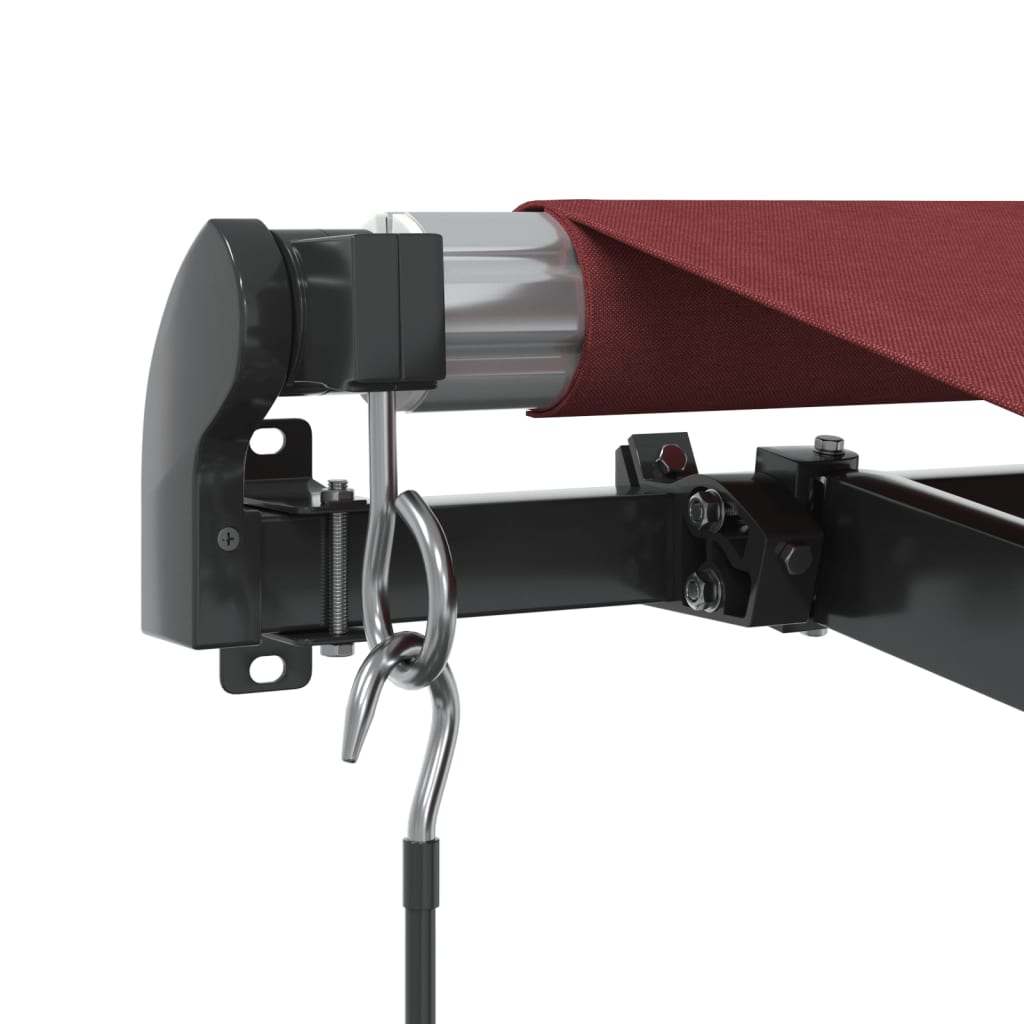 Toldo retrátil manual com luzes LED 450x300 cm bordô - Image 7