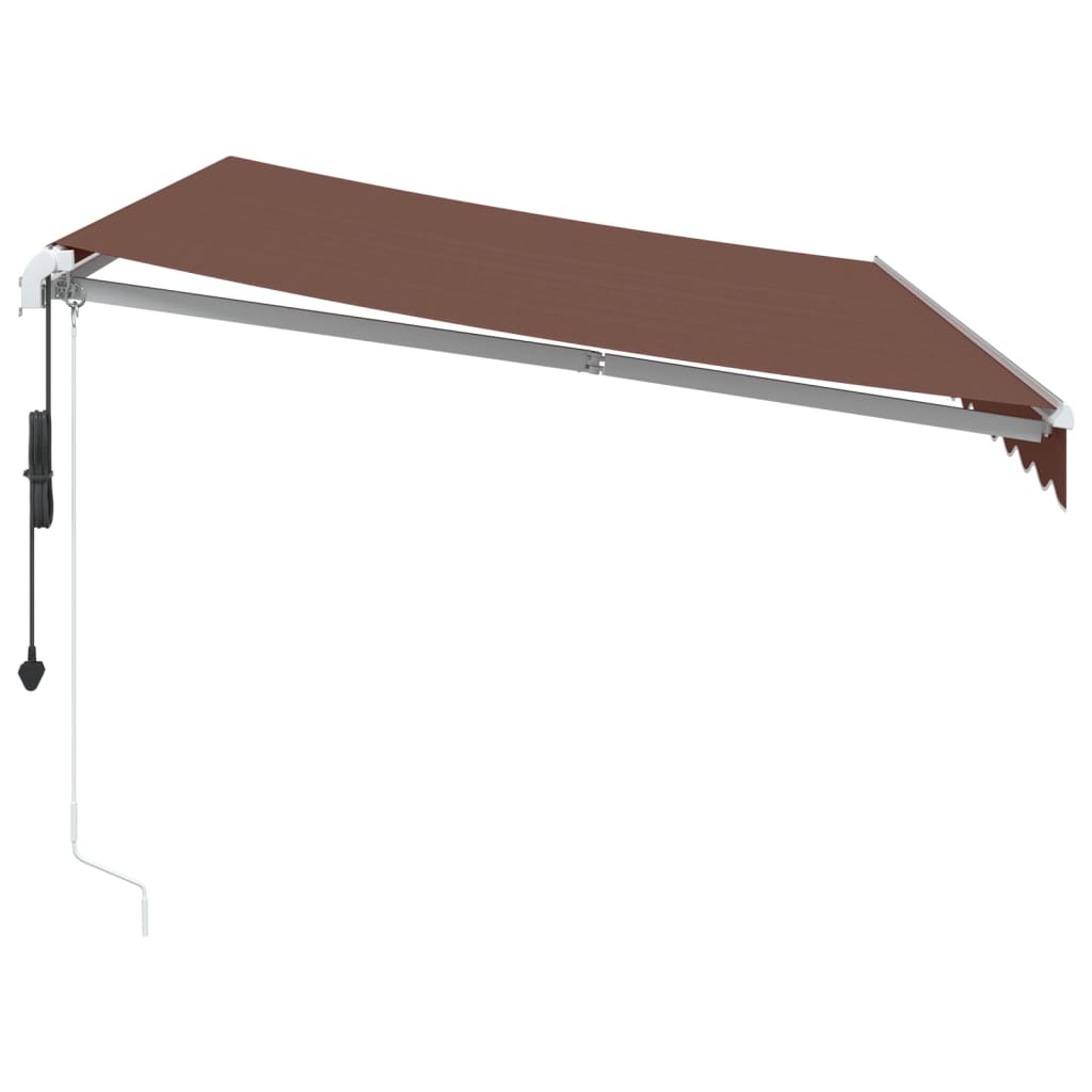 Toldo retrátil automático com luz LED 350x250 cm castanho - Image 4