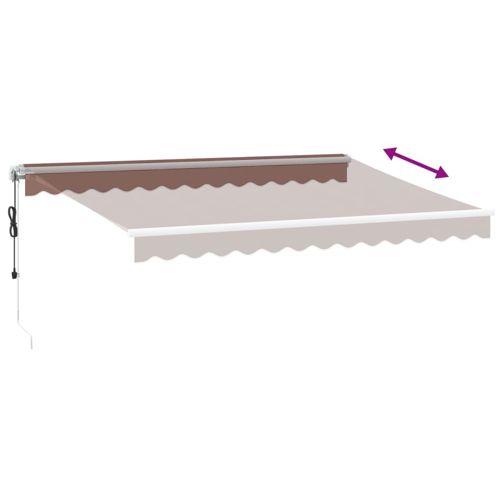 Toldo retrátil automático com luz LED 350x250 cm castanho - Image 5