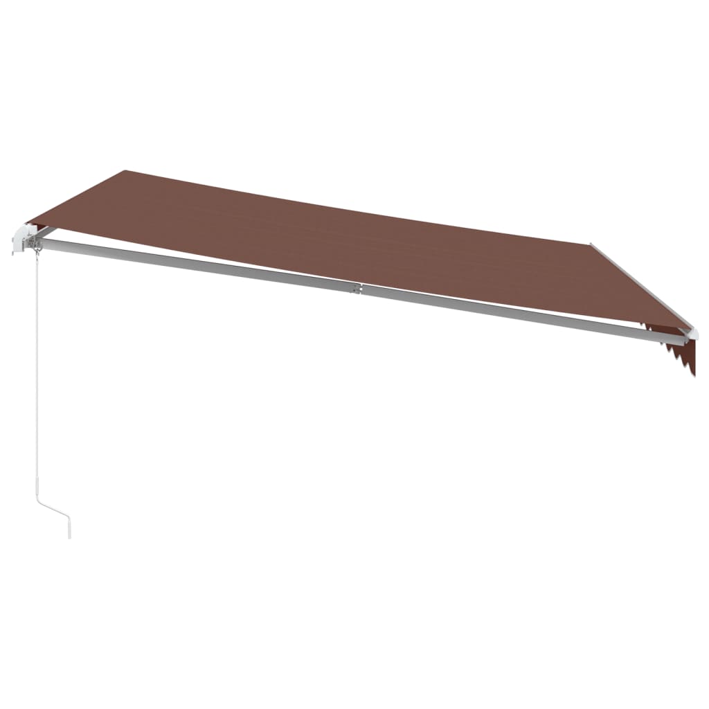 Toldo retrátil manual com luz LED 400x300 cm castanho - Image 4